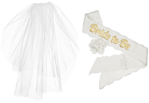 "Bride To Be" White Lace & Satin Bachelorette