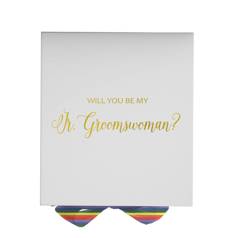 Will You Be My Jr Groomswoman? Proposal Box White - No Border -