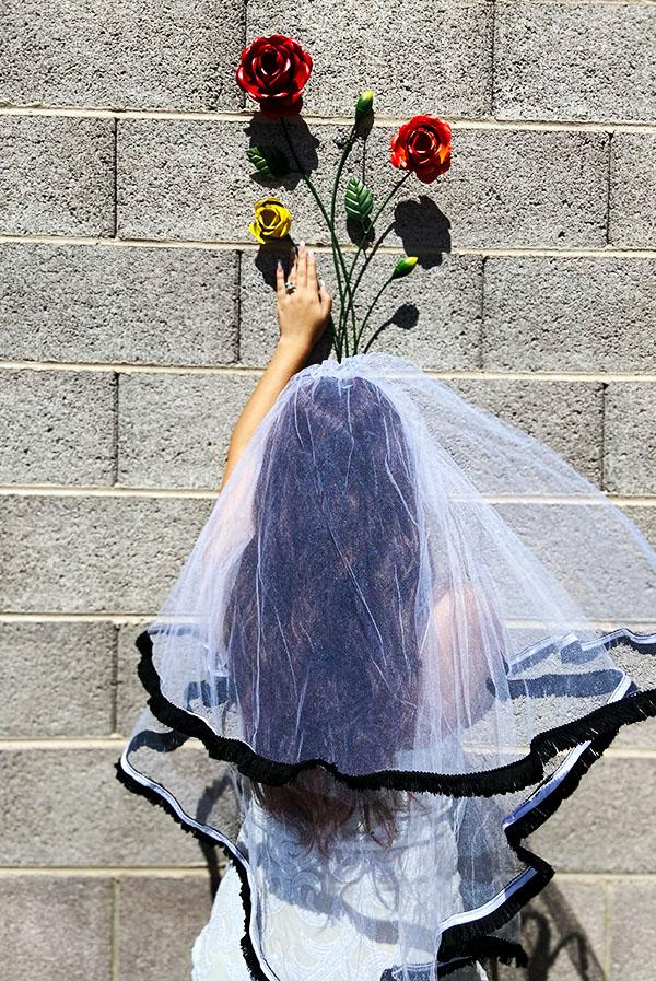 Black Fringe Trimmed Bachelorette Party Veil