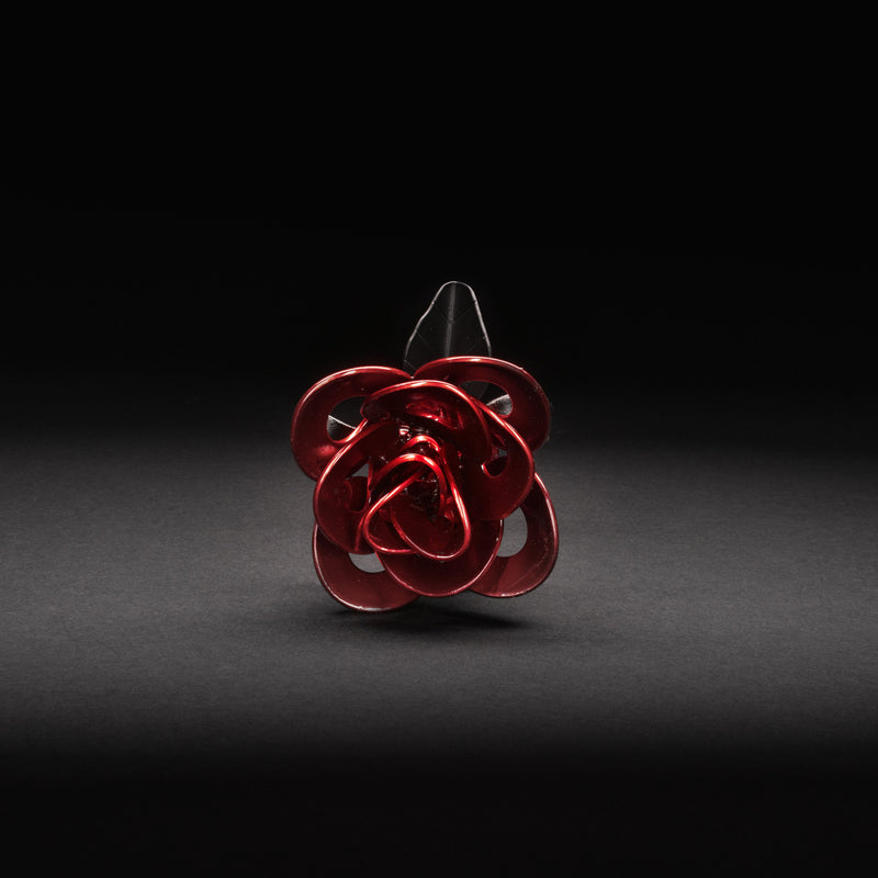 Red and Black Immortal Roses, Recycled Metal Roses, Steel Rose