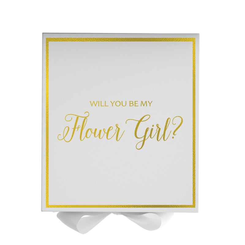 Will You Be My Flower Girl? Proposal Box White -  Border